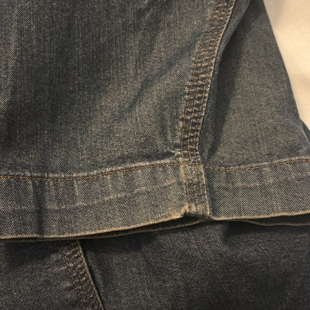 Eileen Fisher denim jean jacket dark rinse SZ 3X plus size snap button casual - Picture 6 of 13